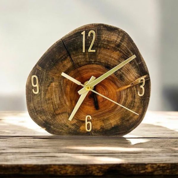Reloj de mesa Corteza — Colección Alma Natural